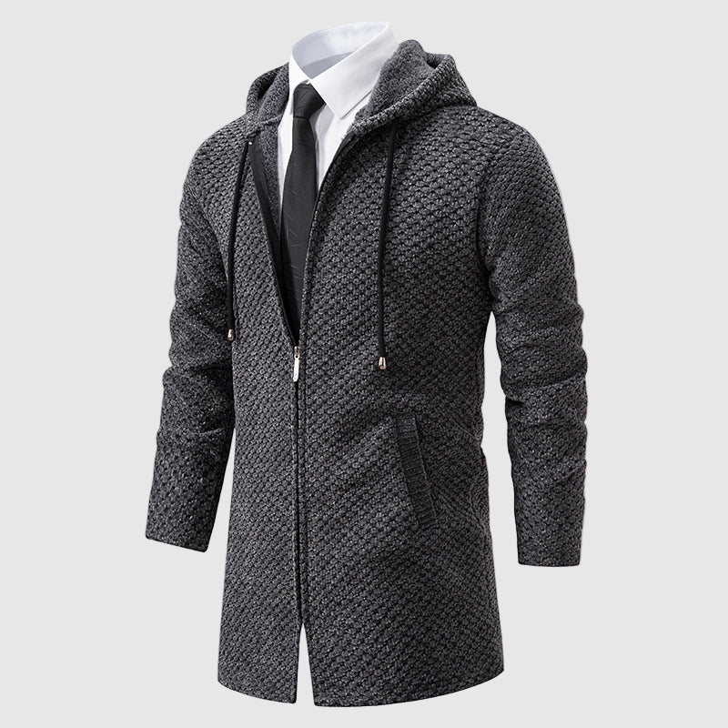 Lorenzo Vitali Textured Knit Hooded Coat
