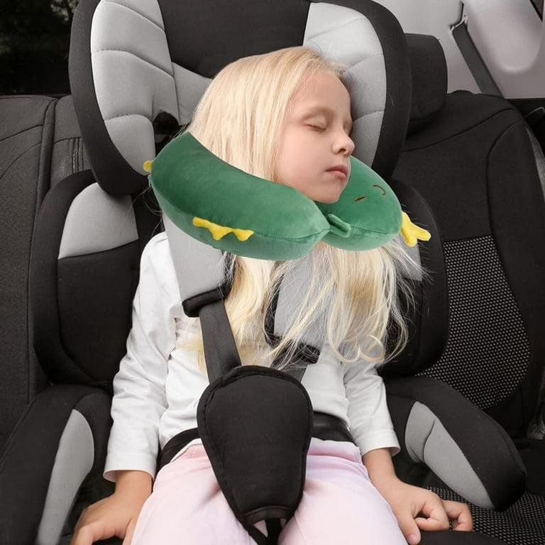 Sinyiin Kids Friendly Car Seat Neck Pillow Headrest Pillow With Plush Cover, Size: Green - Image 2